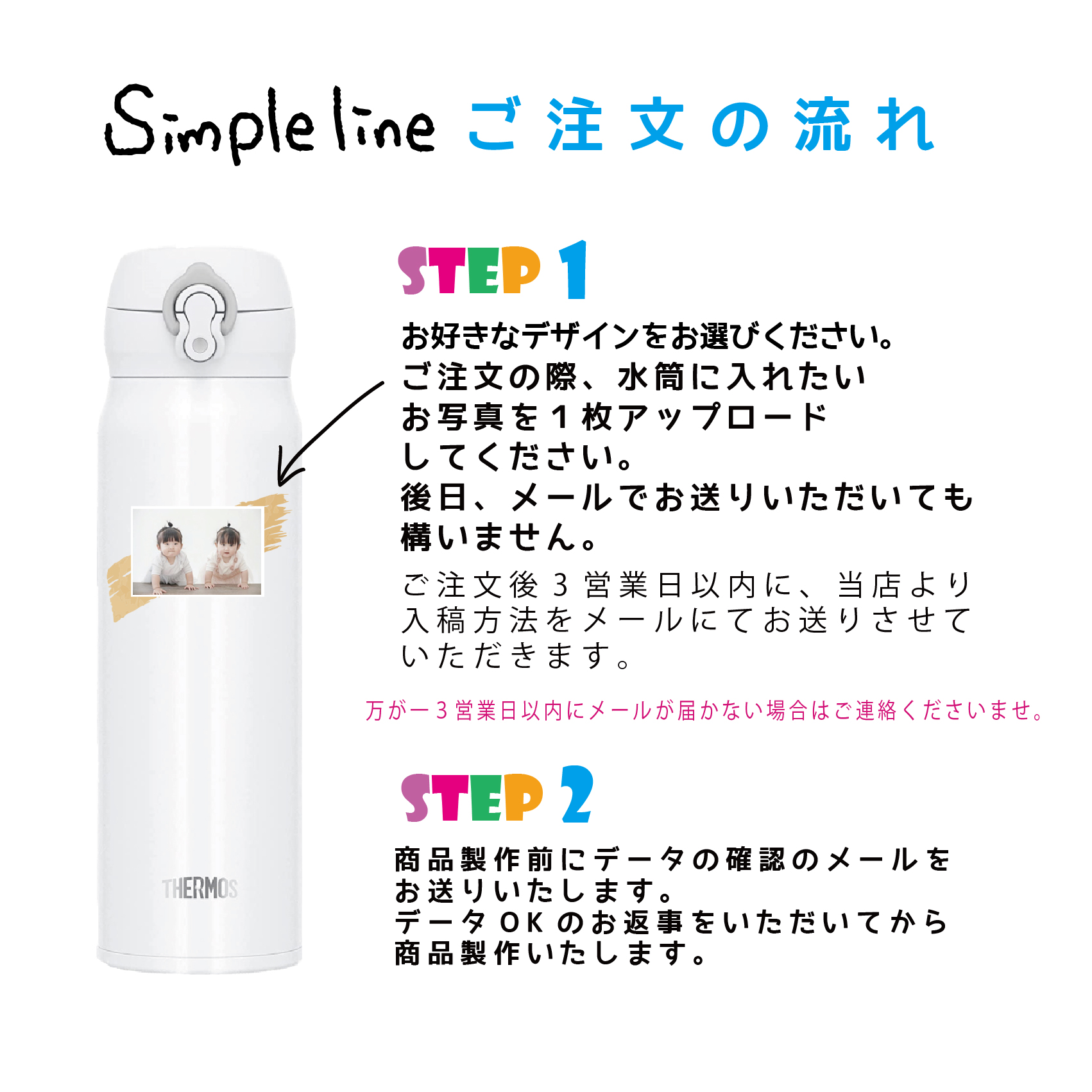 THERMOS simple line 写真デザイン水筒 500ml 真空断熱ケータイマグ /JNL-505