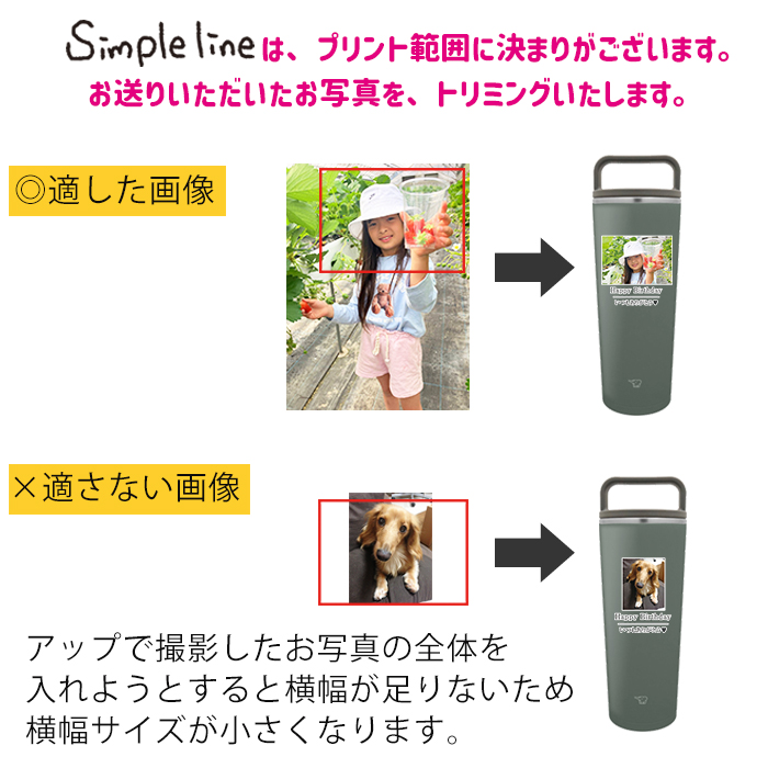 【simple line】 THERMOS 写真入り水筒 500ml / JNL-S500