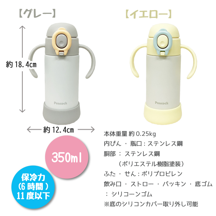 peacock 新幹線 名入れ ベビーストローマグ350ml / APB-R35