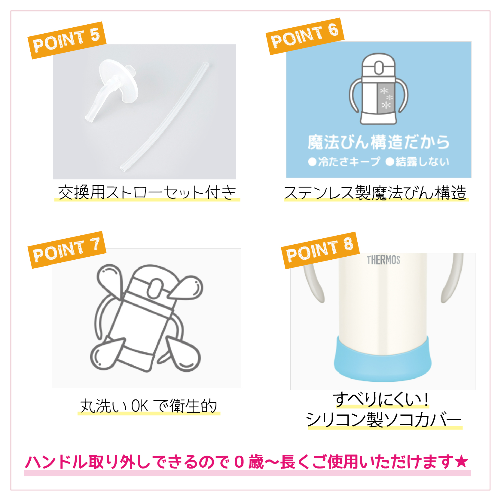 THERMOS アニマルトレイン 名入れ ベビーストローマグ350ml / FJT-350