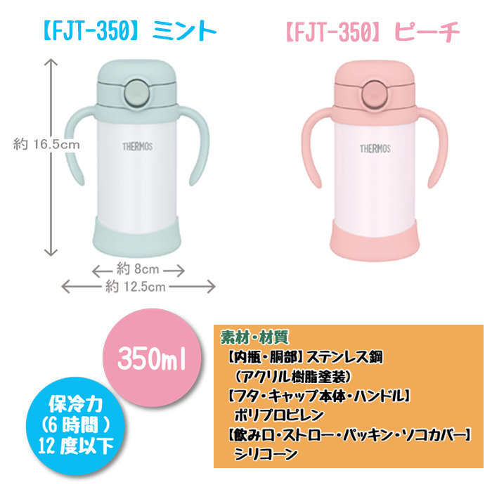 THERMOS いちご・さくらんぼ 名入れ ベビーストローマグ350ml