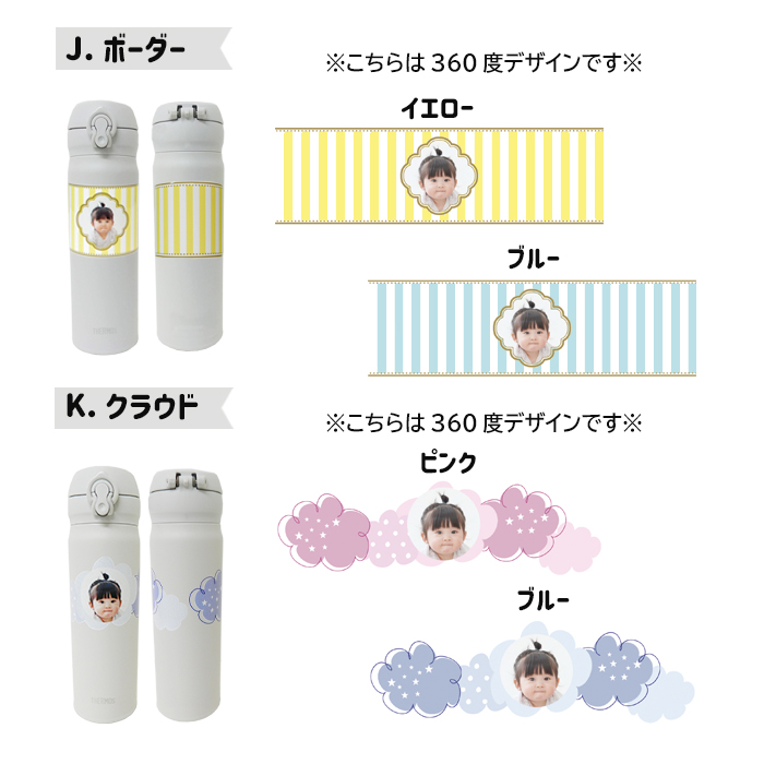 【simple line】 THERMOS 写真入りデザイン水筒 500ml / JNL-S500