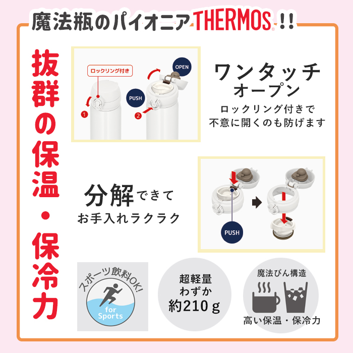 【simple line】 THERMOS お絵かき水筒 500ml