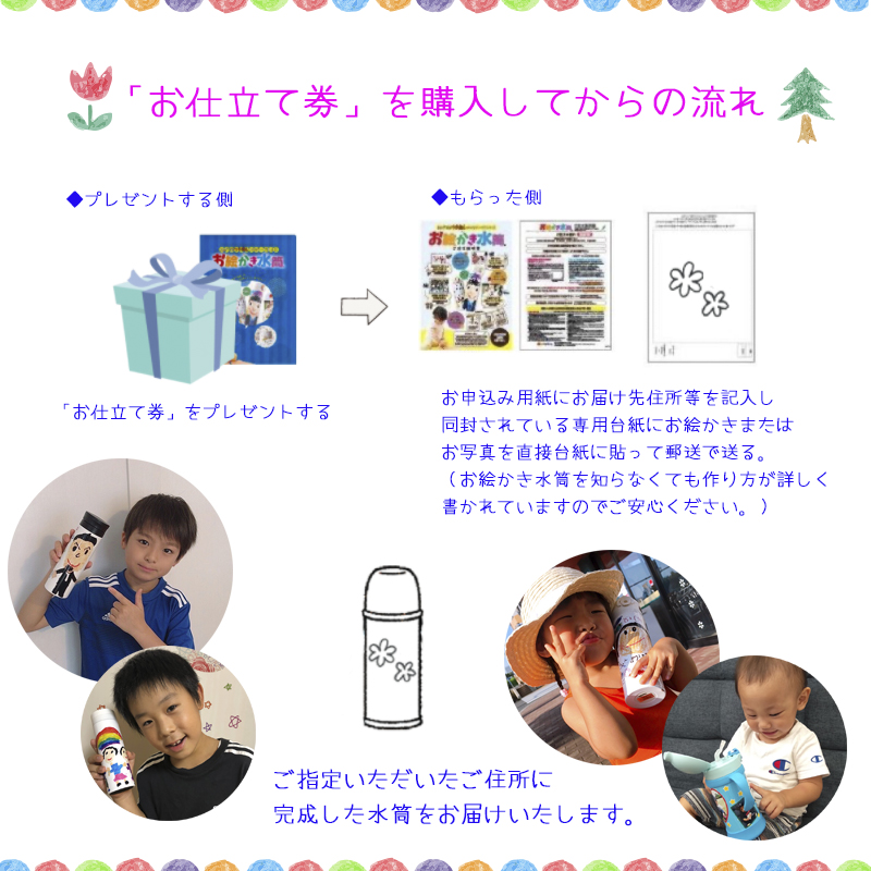 ギフト向け<br>お絵かき水筒 お仕立セット<br>THERMOS 水筒 500ml